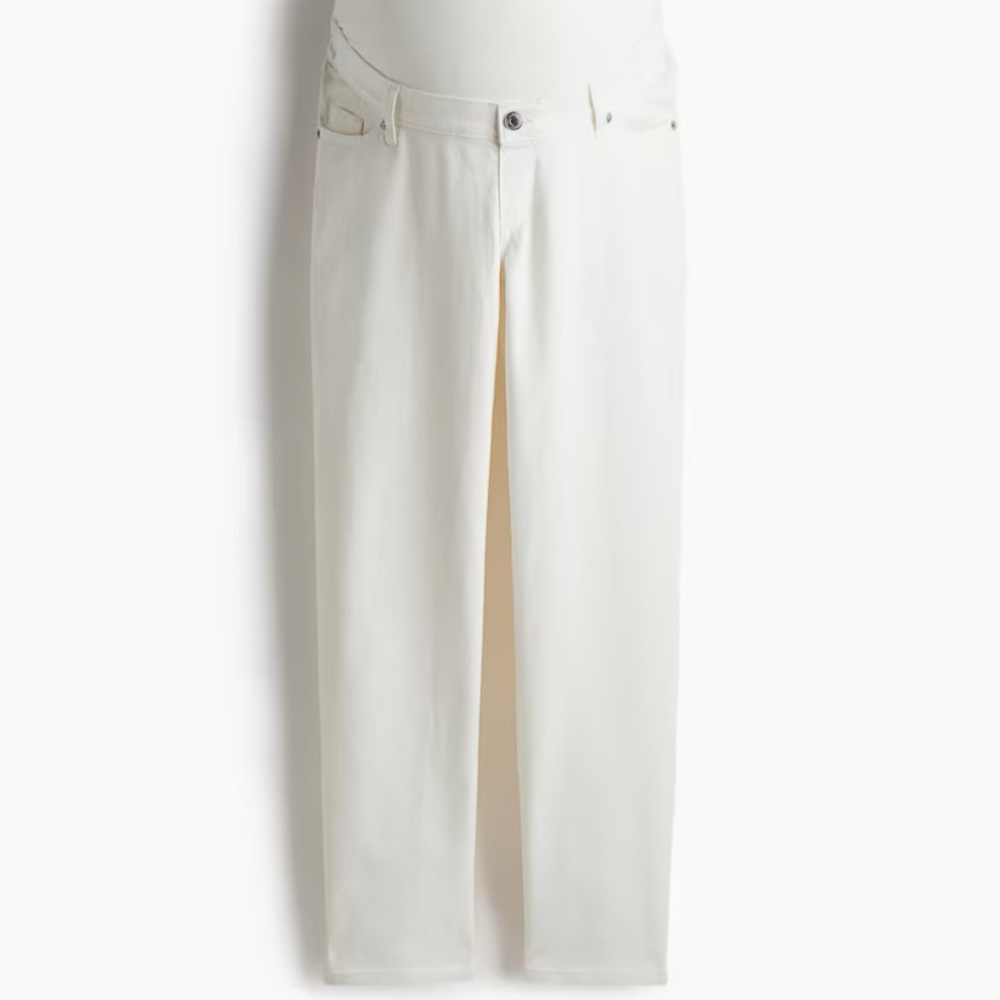 H&M MAMA Maternity White Straight Ankle Jeans